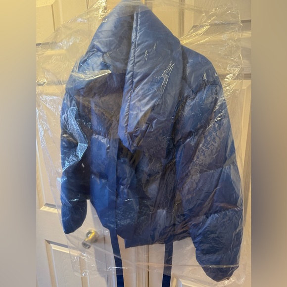 Bacon Pillow Collar asymmetrical puffer jacket Royal Blue L New with Tags - Picture 2 of 12